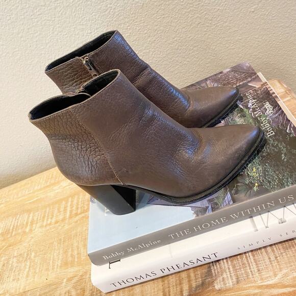 All saints Pebbled Leather Pointed Booties 36.5 - Picture 3 of 10